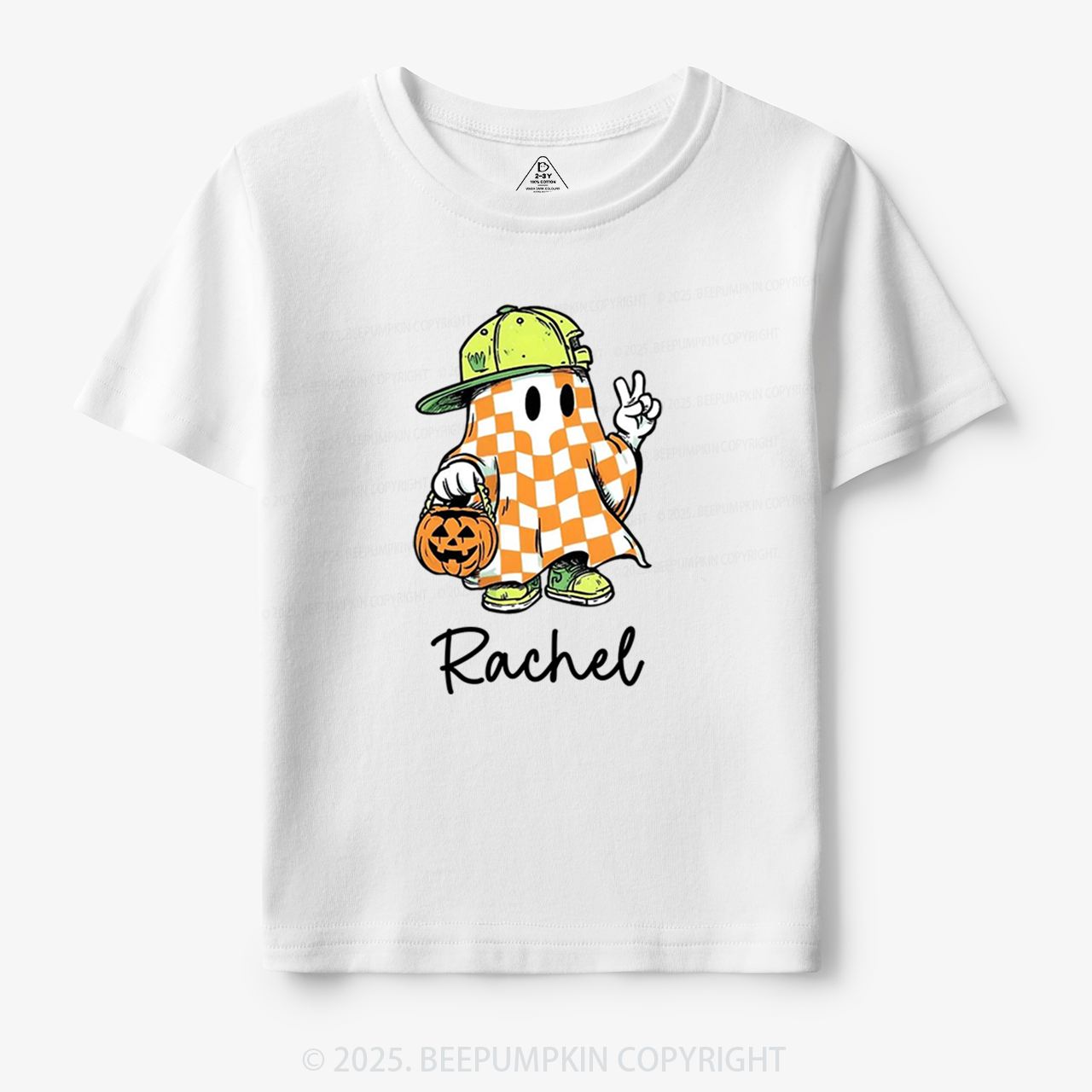 Personalized Name Spooky Dude Pumpkin Ghost Toddler&Kid's Tees Beepumpkin