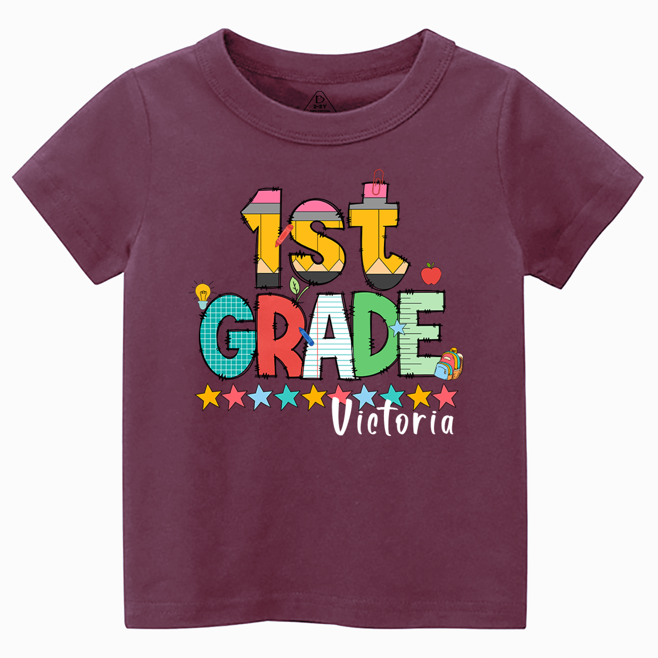 Personalized Pencil Letter Grade Toddler&Kid's Tees Beepumpkin