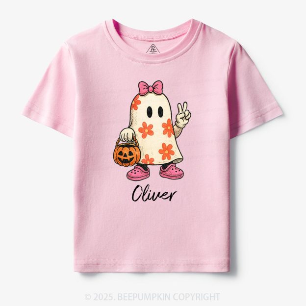 Personalized Halloween Cute Ghost and Pumpkin Toddler&Kid's Tees Beepumpkin