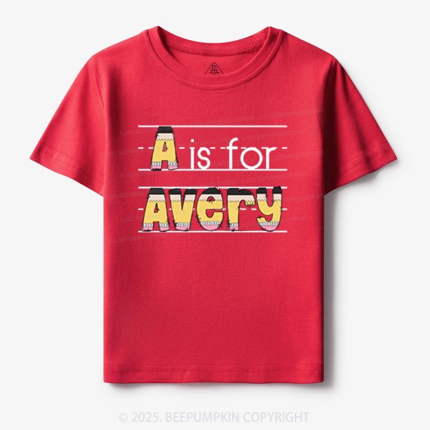 Personalized Pencil Letter Toddler&Kid's Tees Beepumpkin