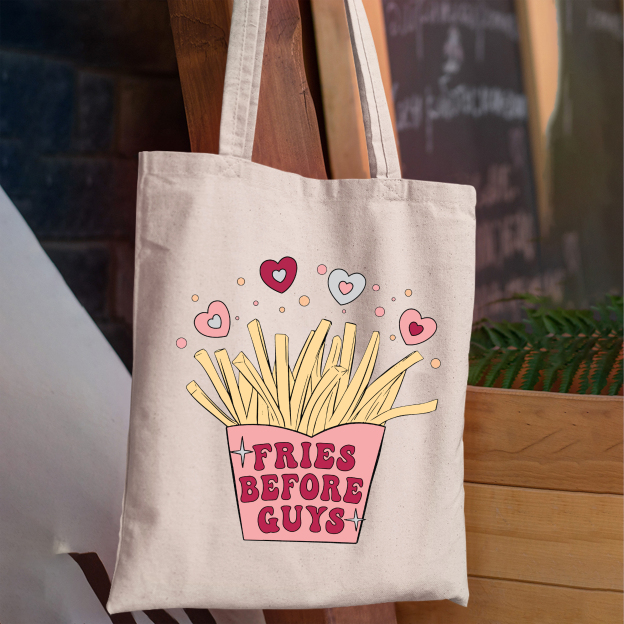Fries Before Guys Valentine's Tote Bag
