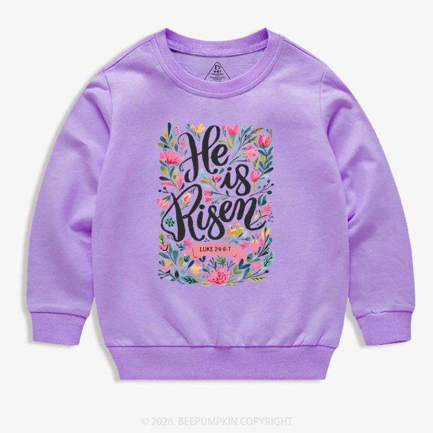 He is Risen Blooming Grace Easter Kid's Sweatshirt