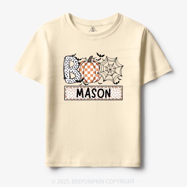 Personalized Name Halloween Trick or Treat Toddler & Kid's Tees Beepumpkin