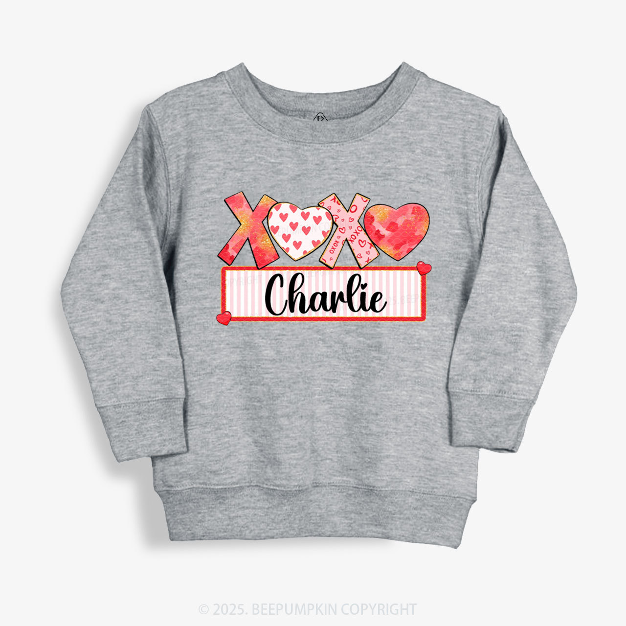 Personalized Xoxo Name Valentine Kid's Sweatshirt
