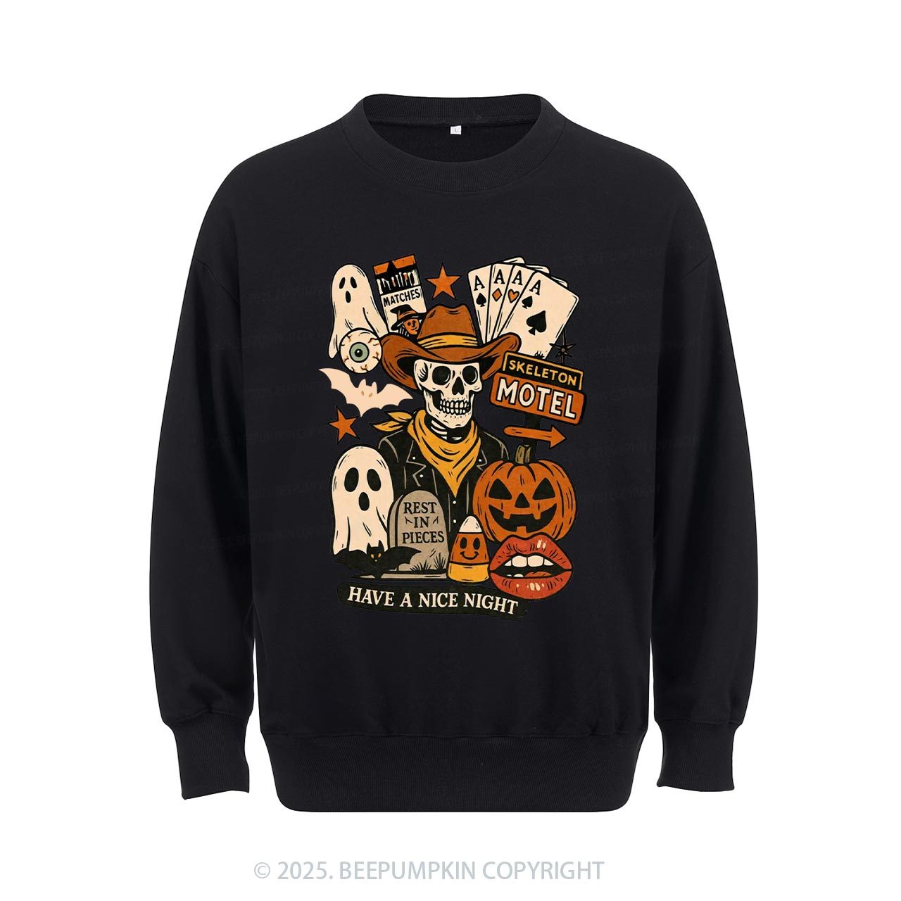 Spooky Western Skeleton Sweatshirt Beepumpkin