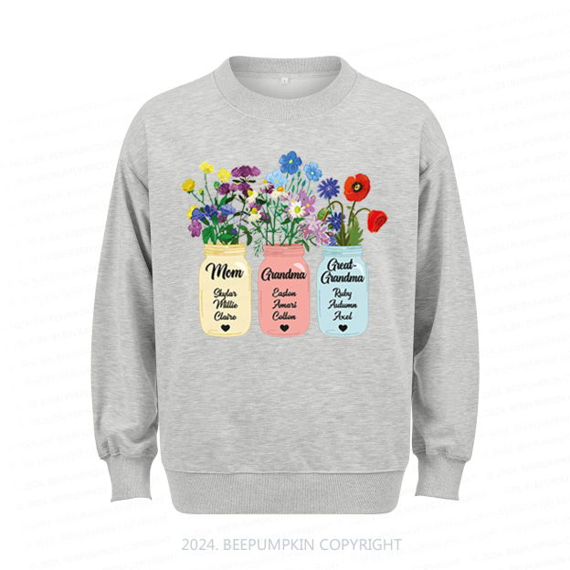 Personalized Grandma Flower Sweatshirt