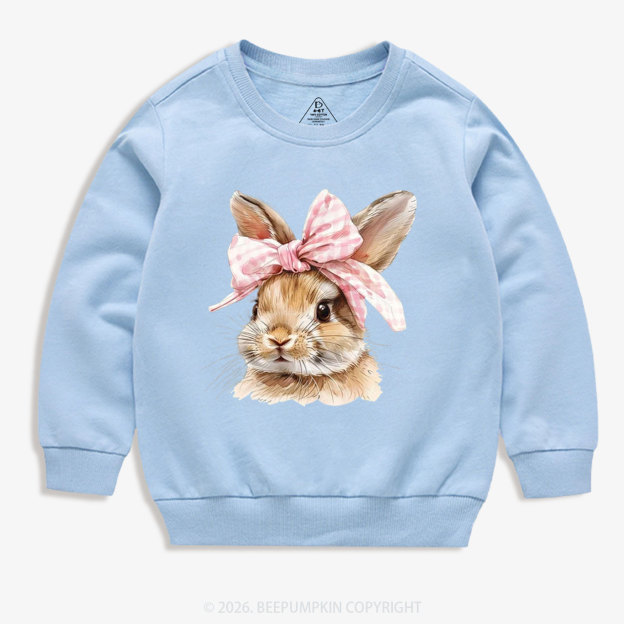 Cute Bunny with Bow Easter Kid's Sweatshirt
