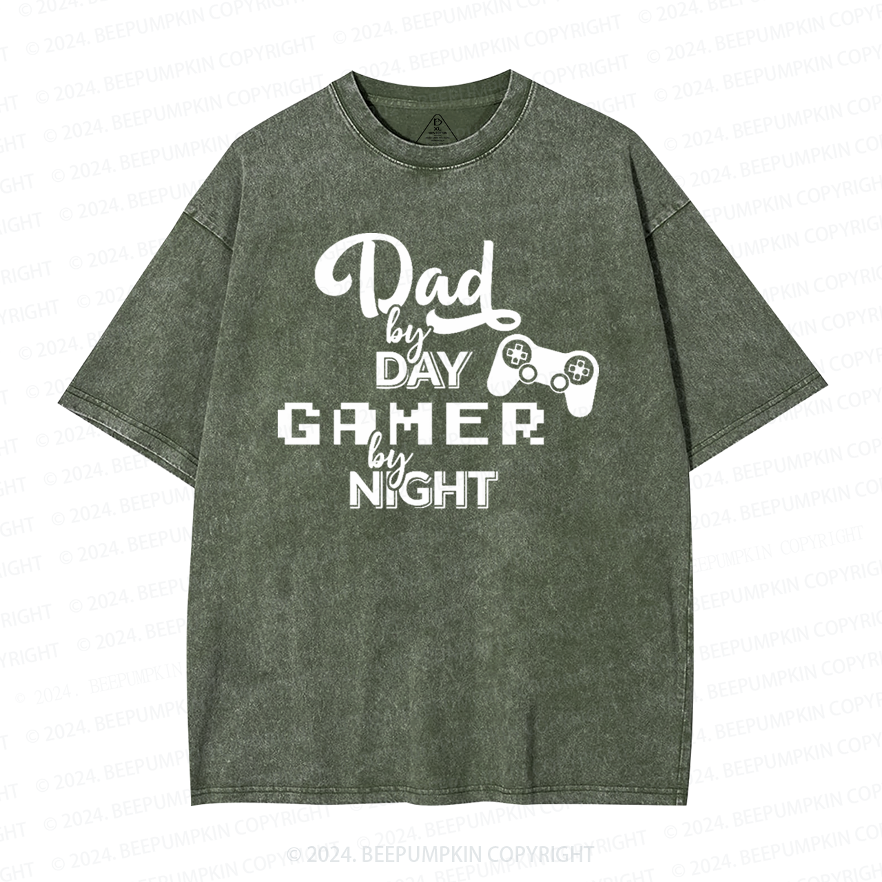 Dad Gamer By Night Washed T-Shirts 