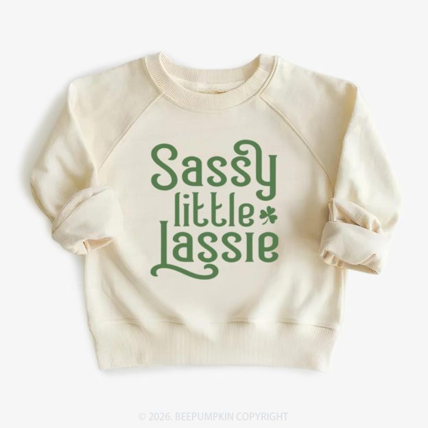 Sassy Little Lassie St. Patrick's Day Kid's Sweatshirt