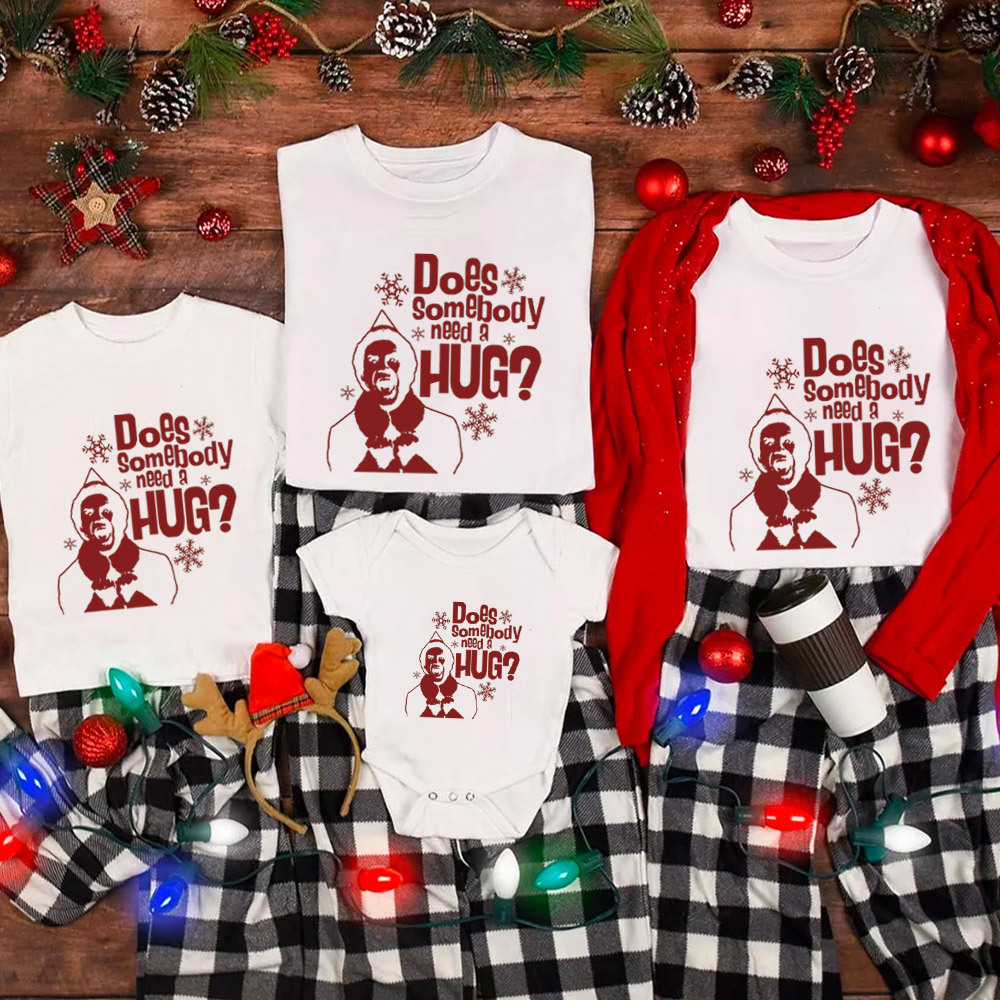 Does Somebody Need A Hug Christmas Family Matching Shirt