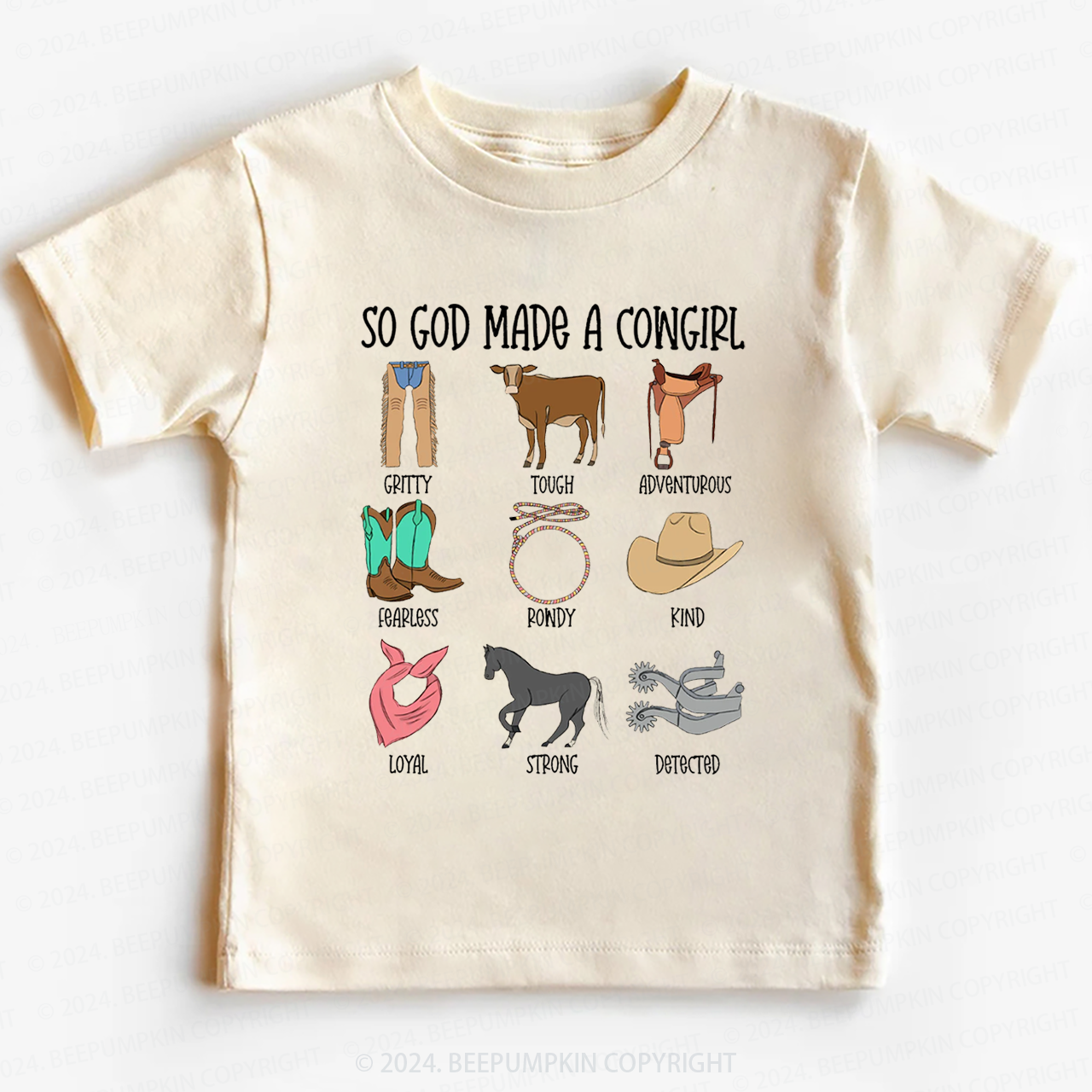 So God Made A CowGirl Toddler&Kids Tees