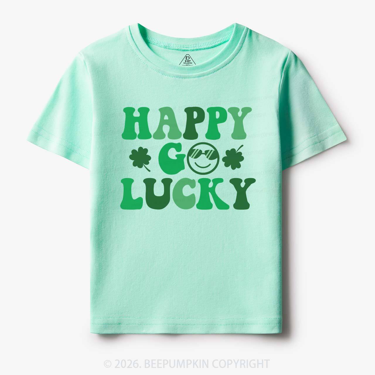 Leaf Happy Go Lucky St.Patricks Day Toddler&Kid's Tees Beepumpkin