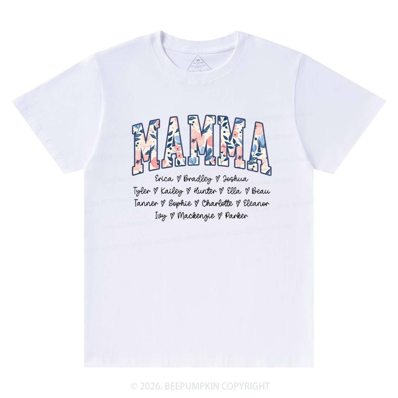 Personalized Floral with Names Mother's Day T-Shirts