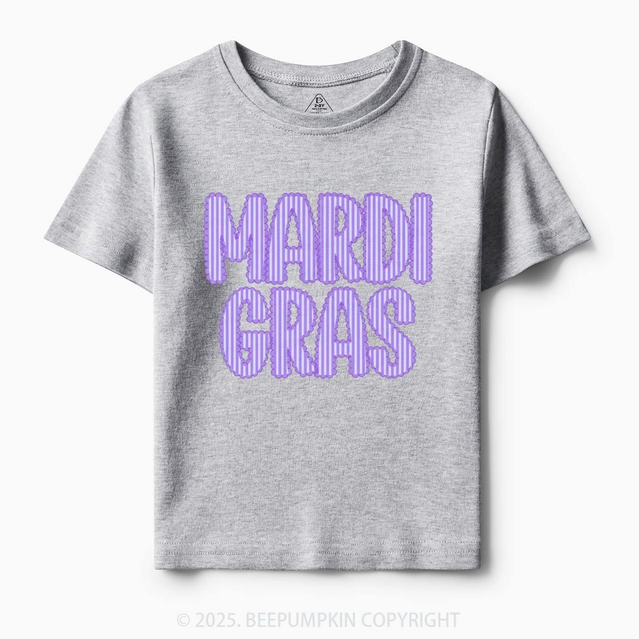 Purple Seersucker Mardi Gras Toddler&Kid's Tees Beepumpkin
