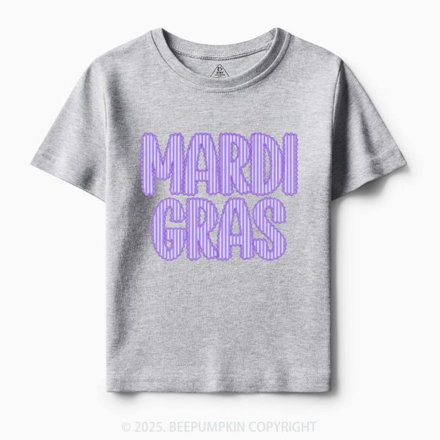 Purple Seersucker Mardi Gras Toddler&Kid's Tees Beepumpkin