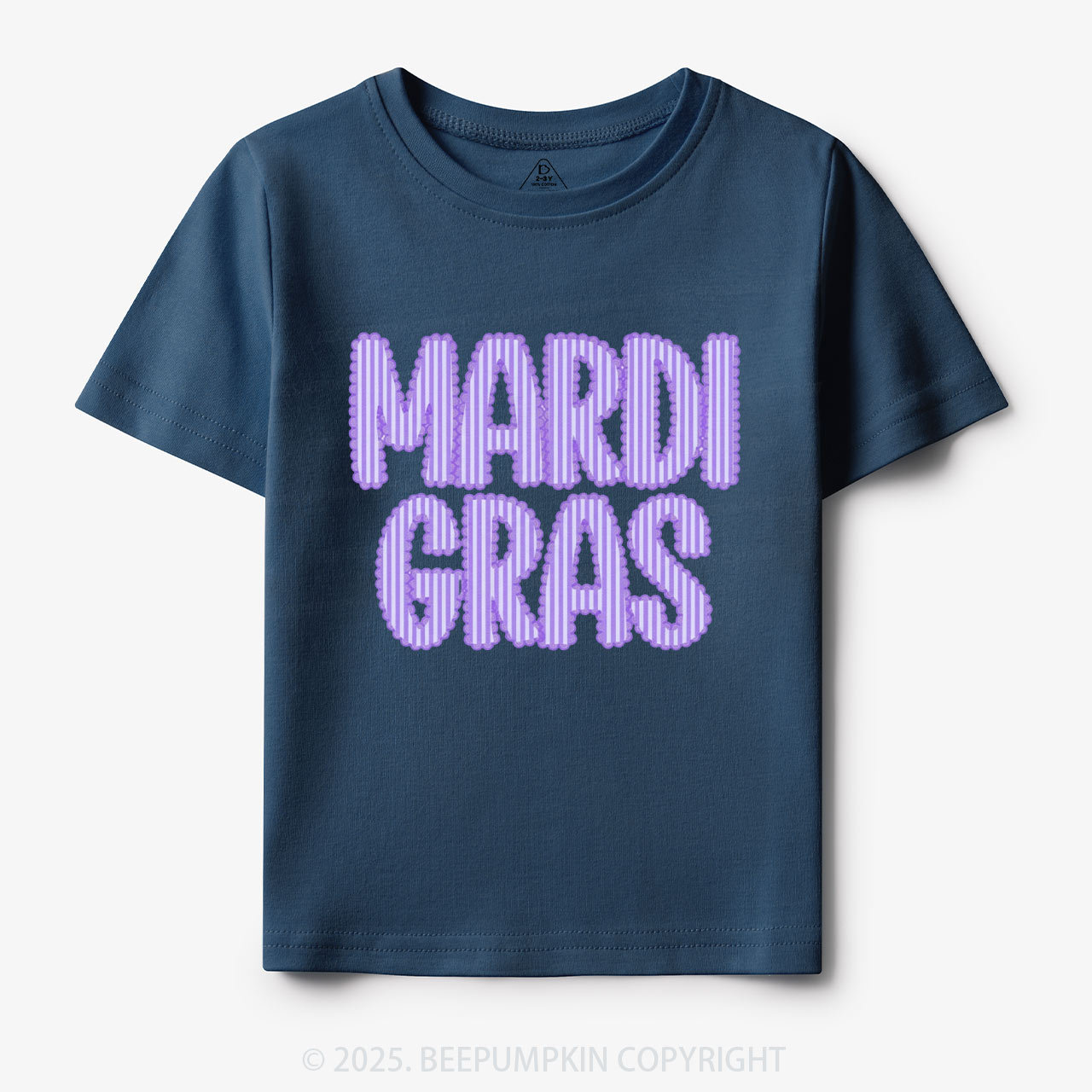 Purple Seersucker Mardi Gras Toddler&Kid's Tees Beepumpkin