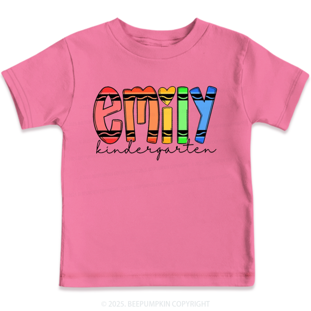 Personalized Colored Crayon Name Toddler&Kid's Tees Beepumpkin