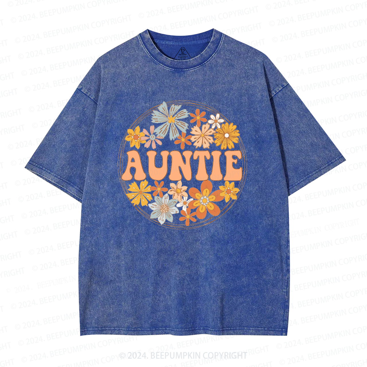 Floral Aunt Washed T-Shirts 