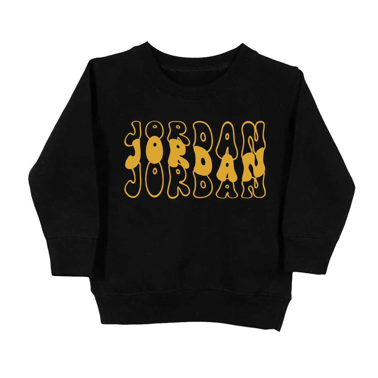 Custom Kids Sweatshirt With Retro Wavy Name