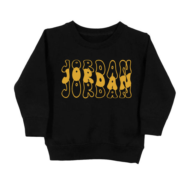 Custom Kids Sweatshirt With Retro Wavy Name