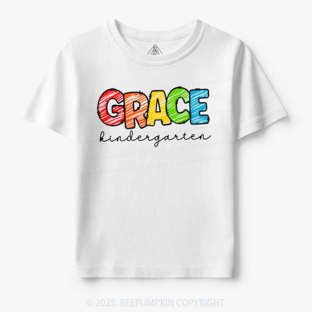 Personalized Rainbow Alphabet Name Toddler&Kid's Tees Beepumpkin