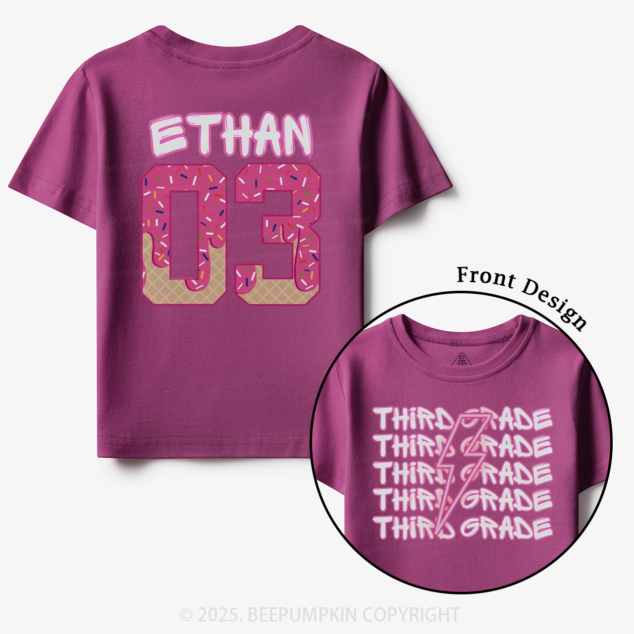 Personalized Lightning Grade Toddler&Kid's Tees Beepumpkin