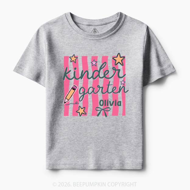 Personalized Retro Stripe Kindergarten Toddler&Kid's Tees