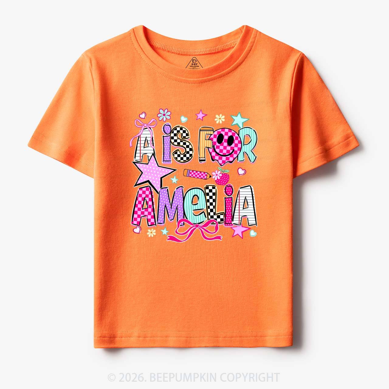 Personalized Letter Is For Name Colorful Toddler&Kid's Tees