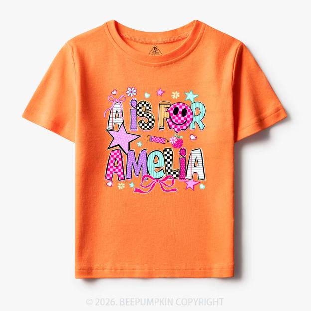 Personalized Letter Is For Name Colorful Toddler&Kid's Tees