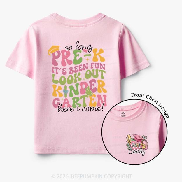Personalized Name So Long Pre‑K Hello Kindergarten Toddler&Kid's Tees