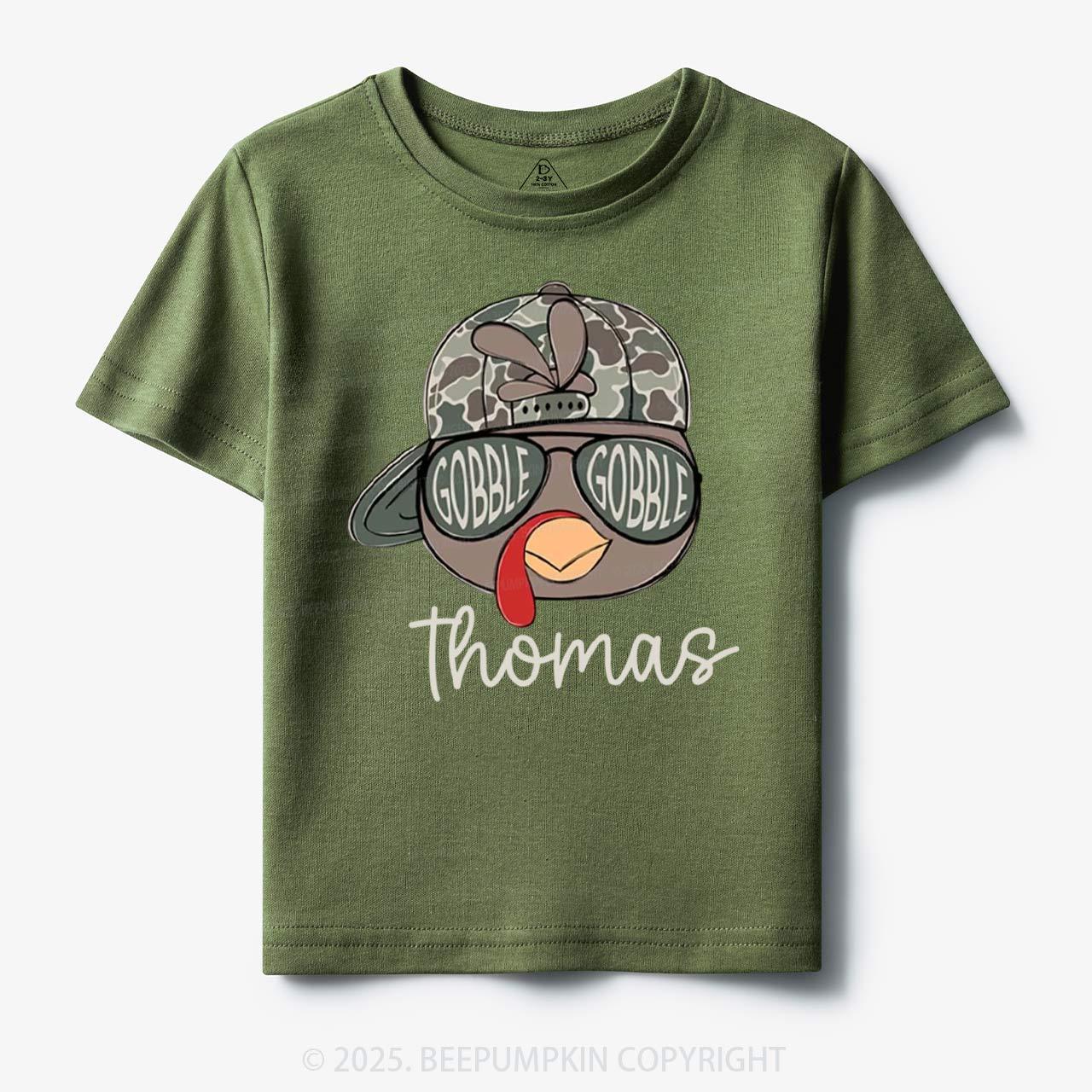 Personalized Boys/Girl Turkey Camo Thanksgiving Toddler&Kid's Tees Beepumpkin