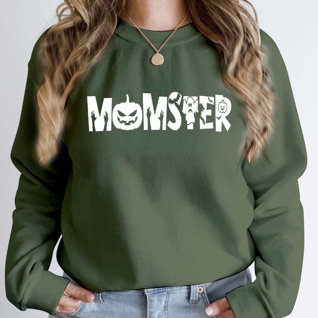 Halloween Momster Sweatshirt For Mama