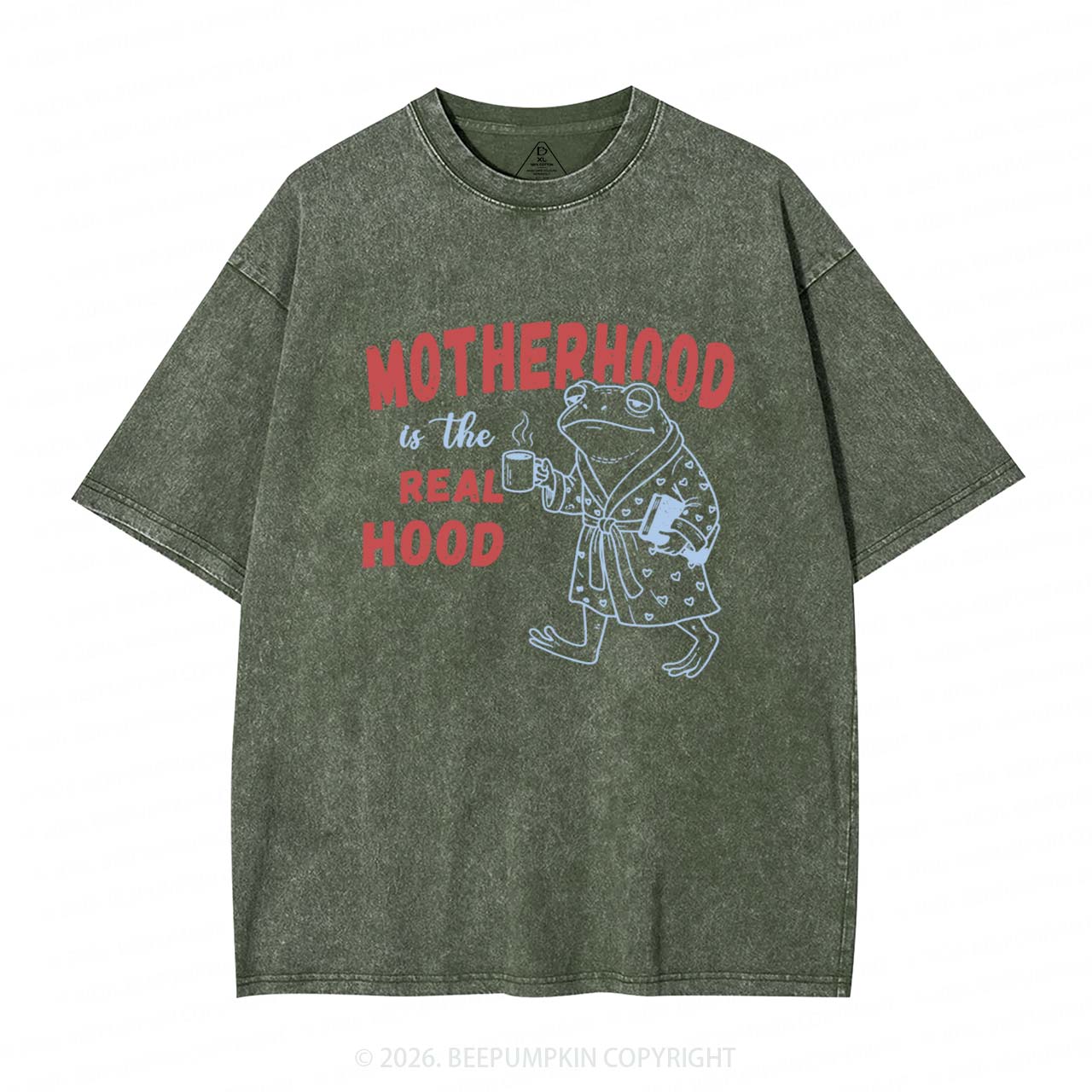 Motherhood Is The Real Hood Adult Washed T-Shirts
