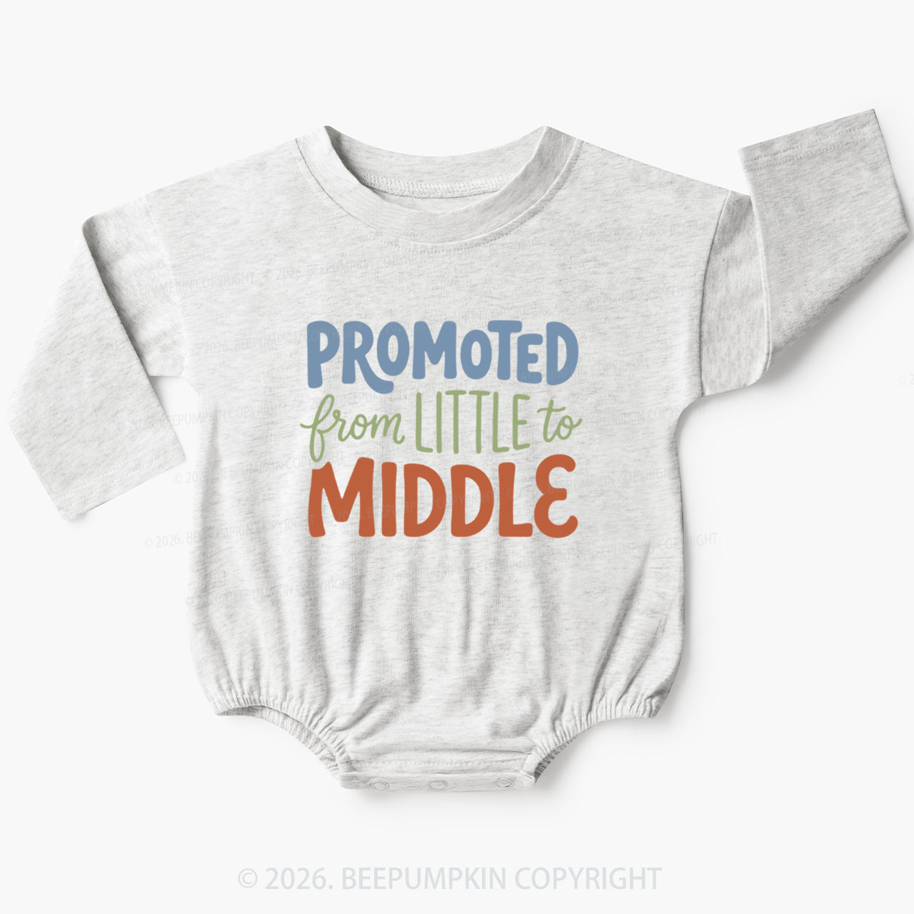 Promoted From Little To Middle Baby Bubble Romper