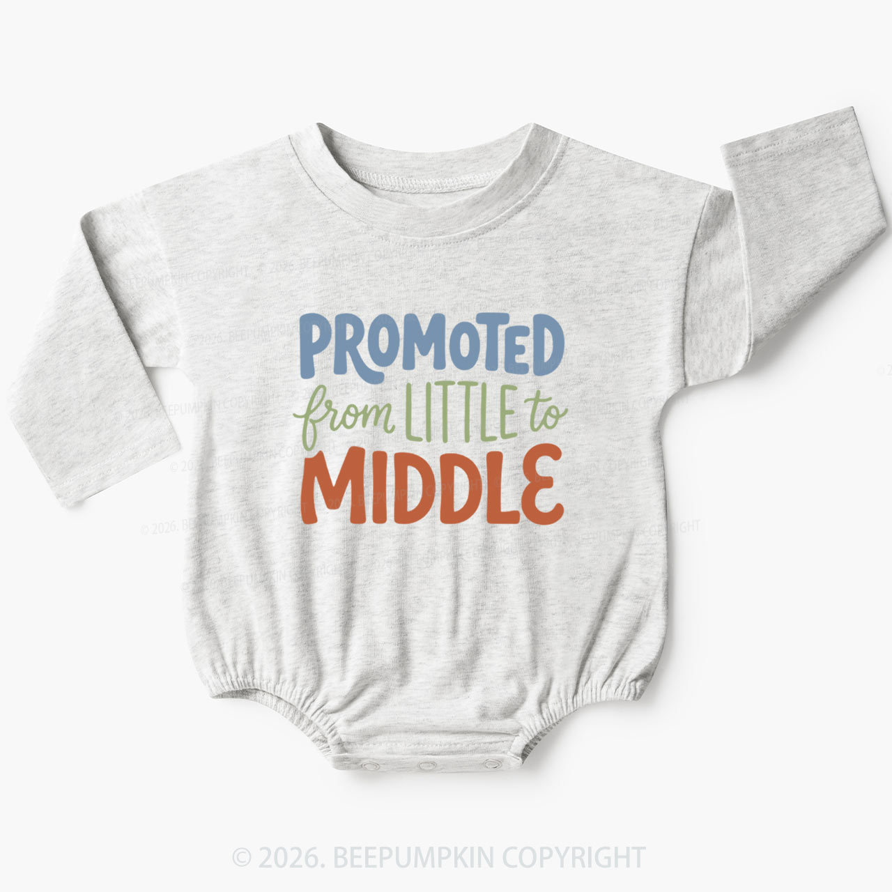 Promoted From Little To Middle Baby Bubble Romper