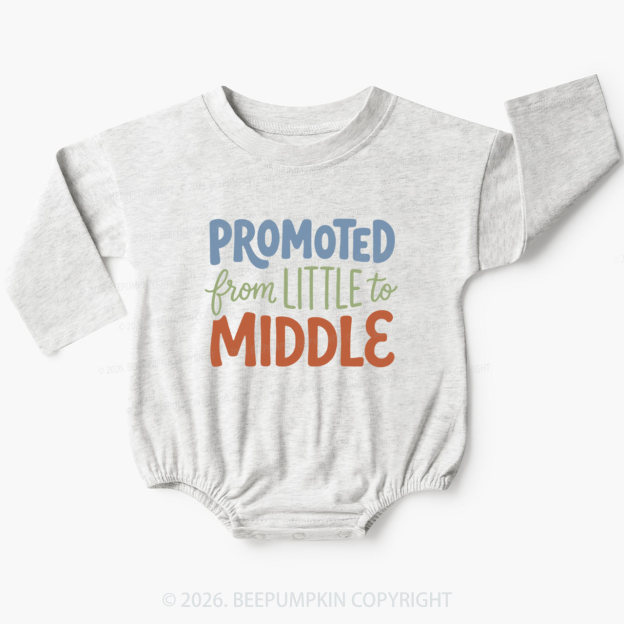 Promoted From Little To Middle Baby Bubble Romper