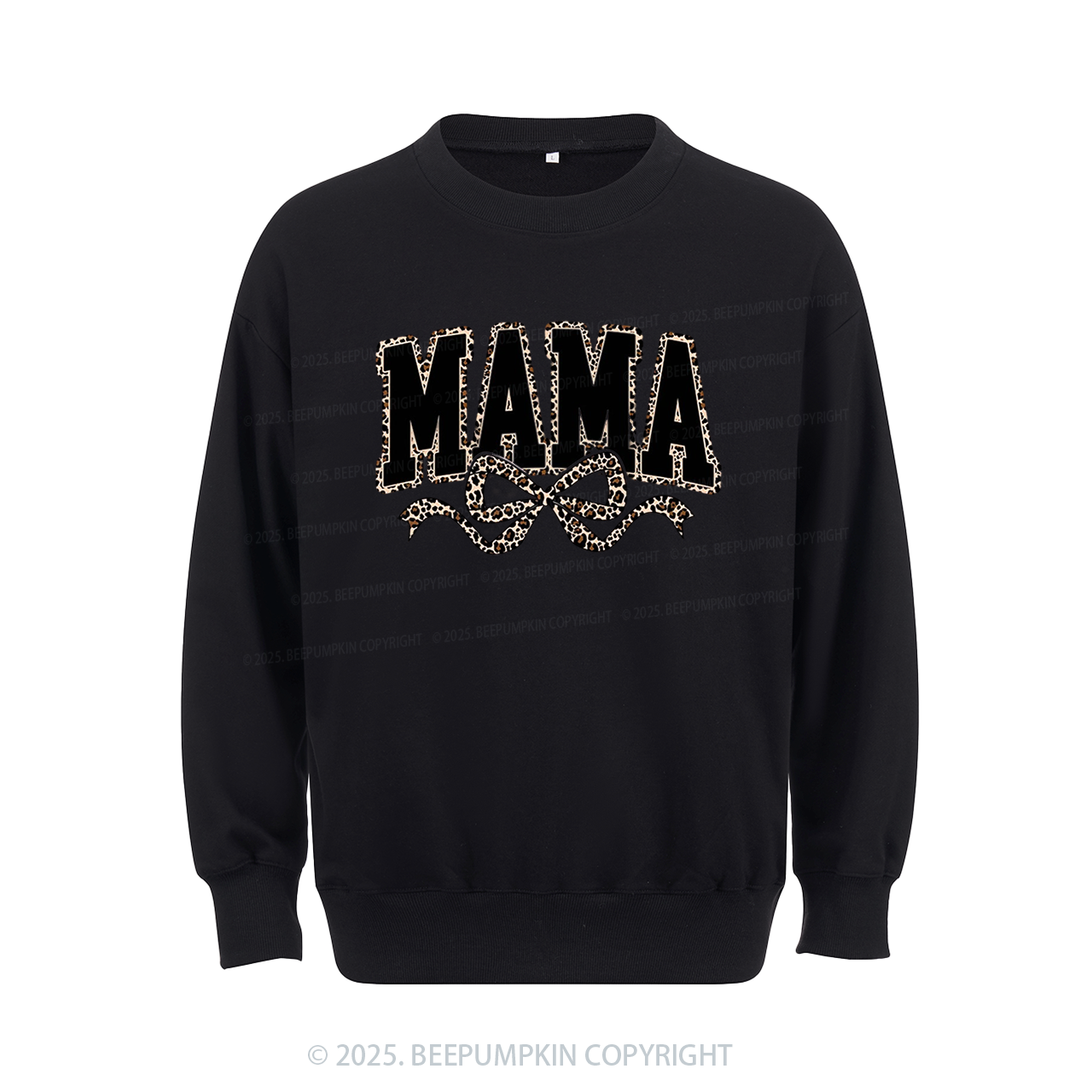 Mama Leopard Coquette Bow Sweatshirt Beepumpkin