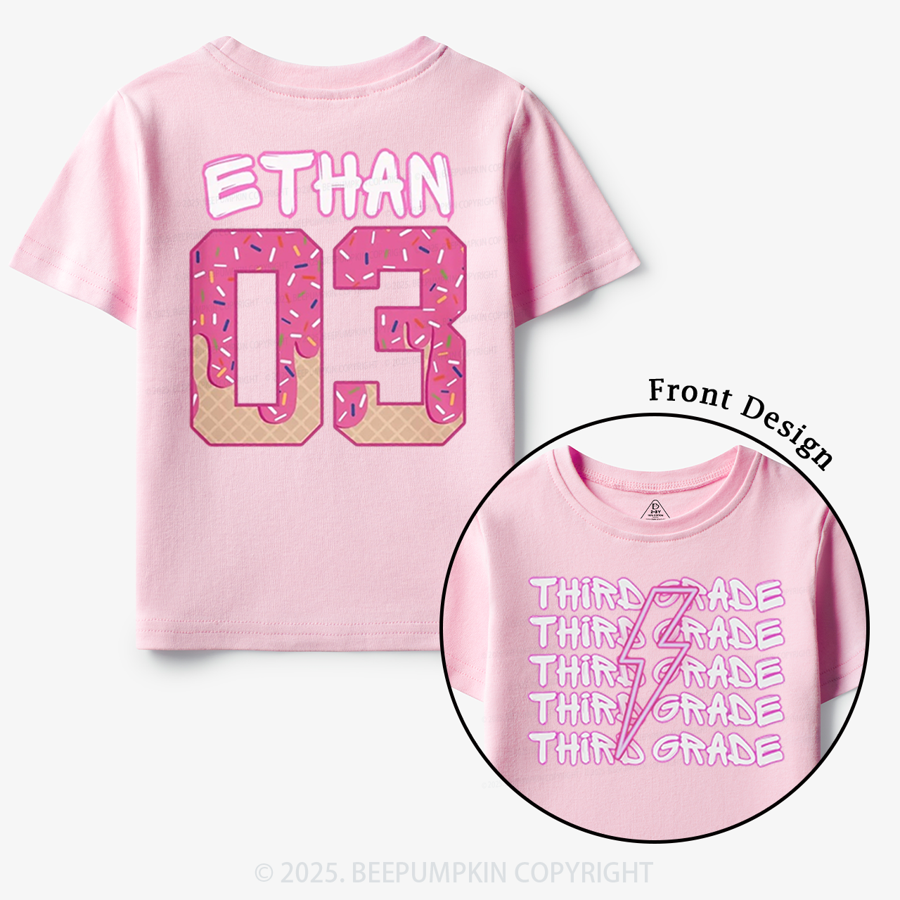 Personalized Lightning Grade Toddler&Kid's Tees Beepumpkin