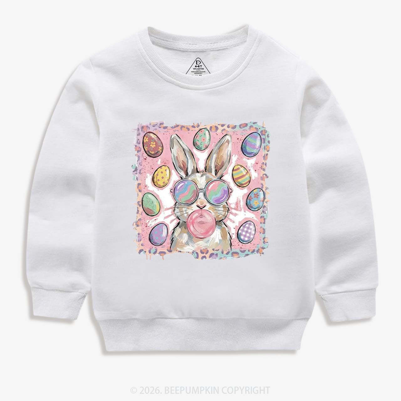 Retro Bubblegum Bunny Colorful Easter Eggs Kid's Sweatshirt
