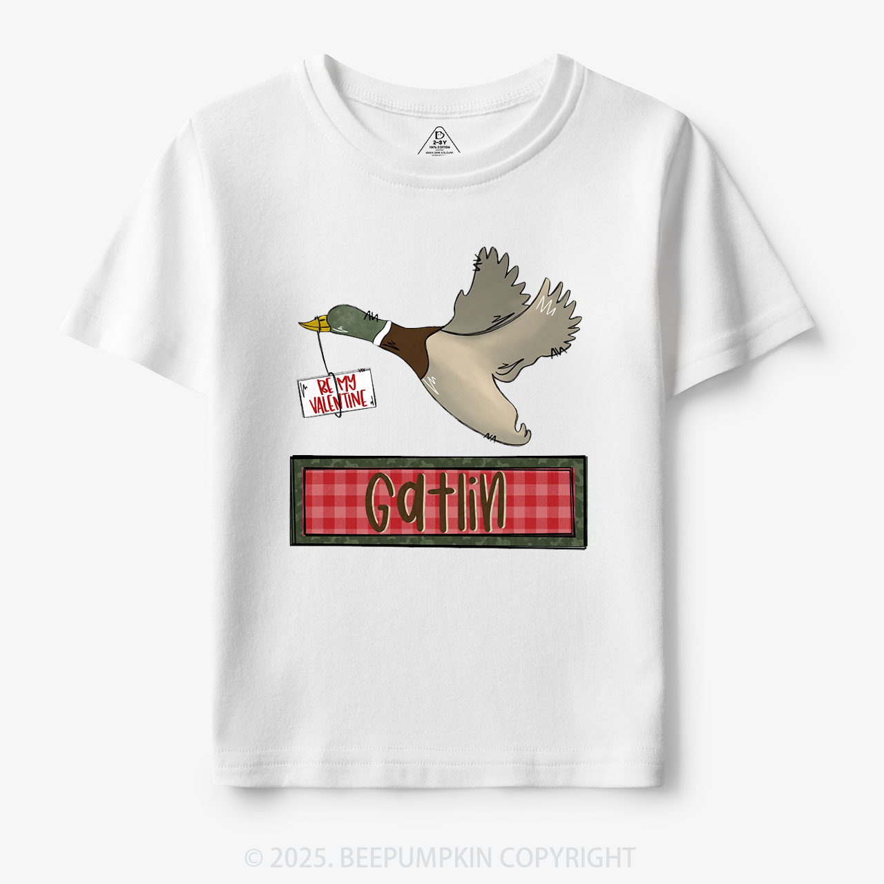Personalized Be My Valentine Duck Toddler&Kid's Tees Beepumpkin