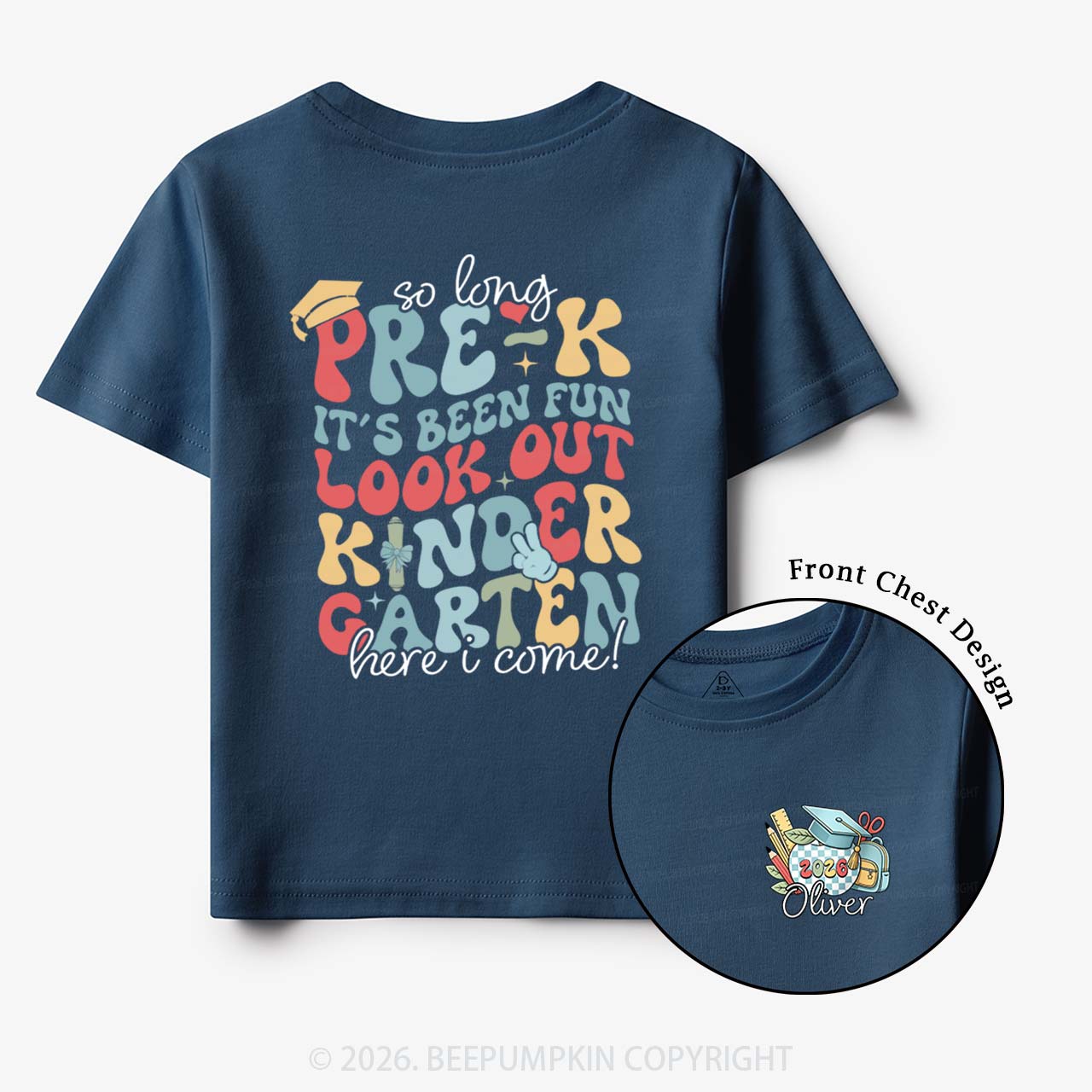 Personalized Name So Long Pre‑K Hello Kindergarten Toddler&Kid's Tees