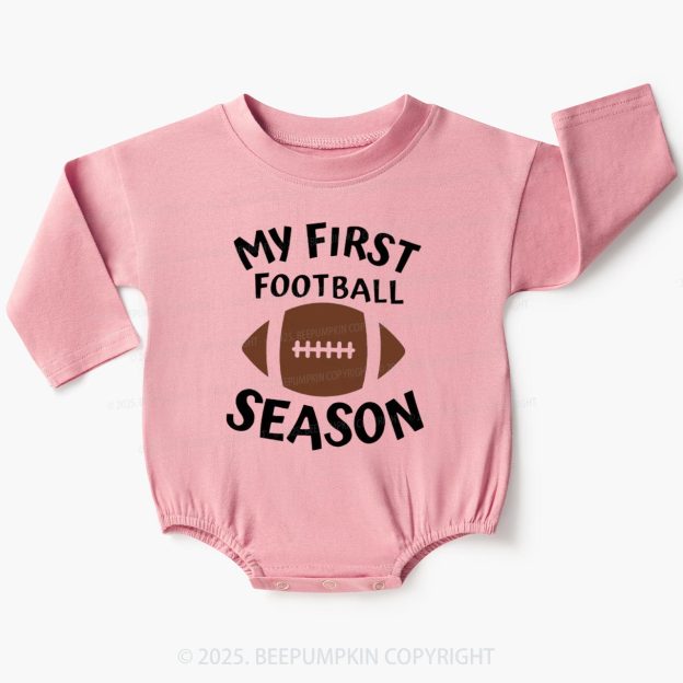 My First Football Season Baby Bubble Romper Beepumpkin