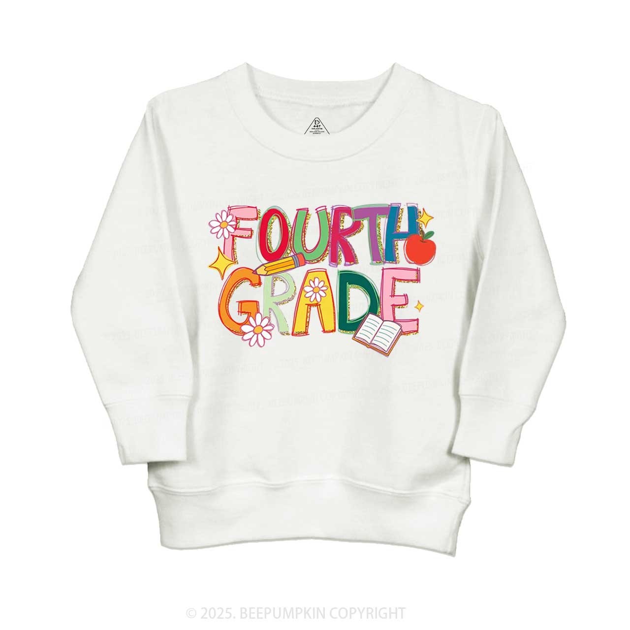 Personalized Girly Floral Kindergarten Neon School Kid's Sweatshirt