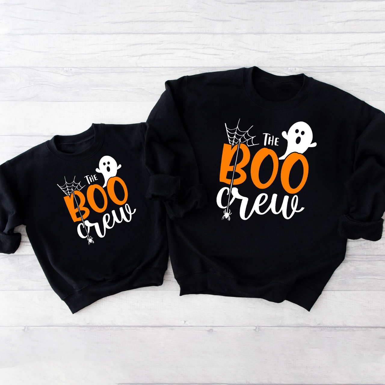 Halloween The Boo Crew Imp Spider Web Sweatshirts For Family