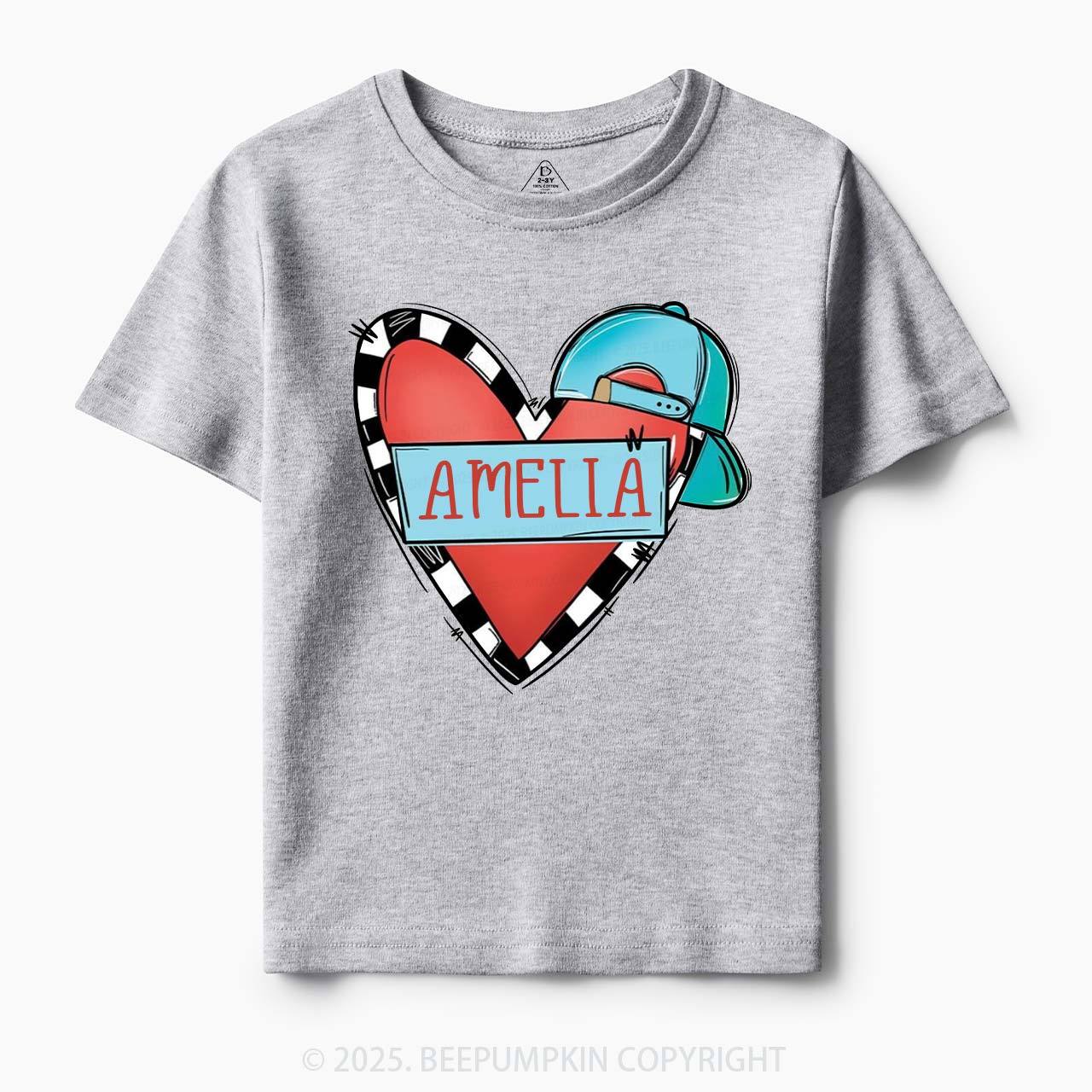 Personalized Cool Heart Toddler&Kid's Tees Beepumpkin