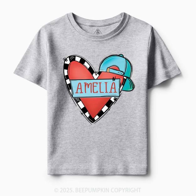 Personalized Cool Heart Toddler&Kid's Tees Beepumpkin