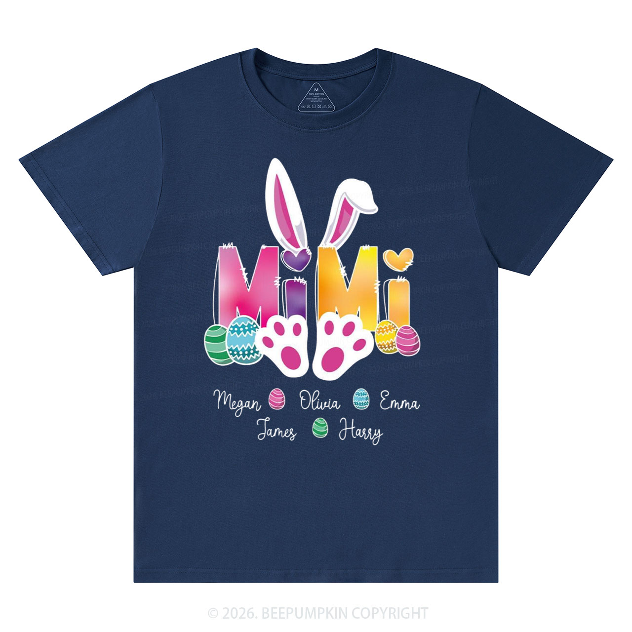 Personalized Spring Easter Bunnies Mimi T-Shirts