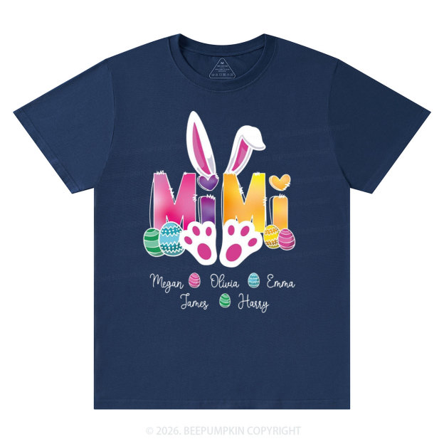 Personalized Spring Easter Bunnies Mimi T-Shirts