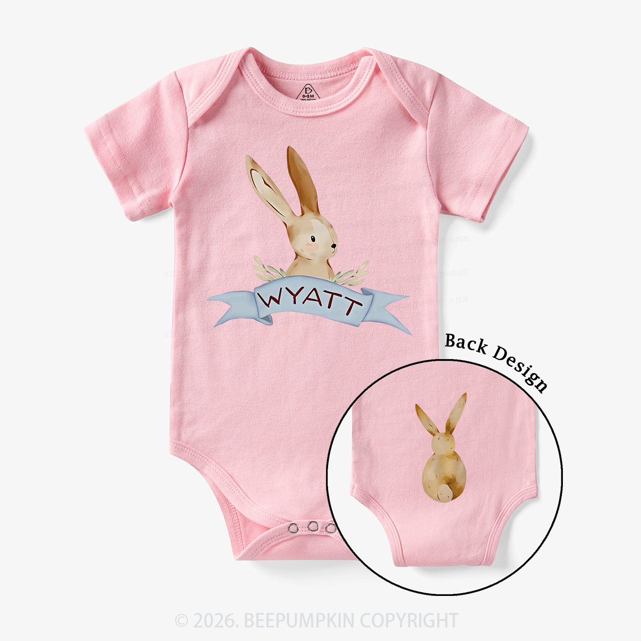 Personalized Peekaboo Bunny Baby Bodysuit