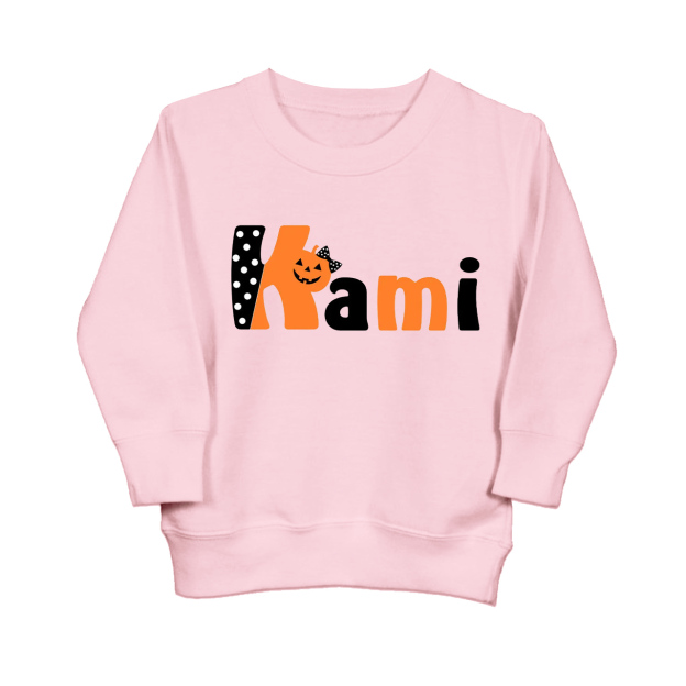 Personalized Halloween Pumpkin Letters Kids Sweatshirt